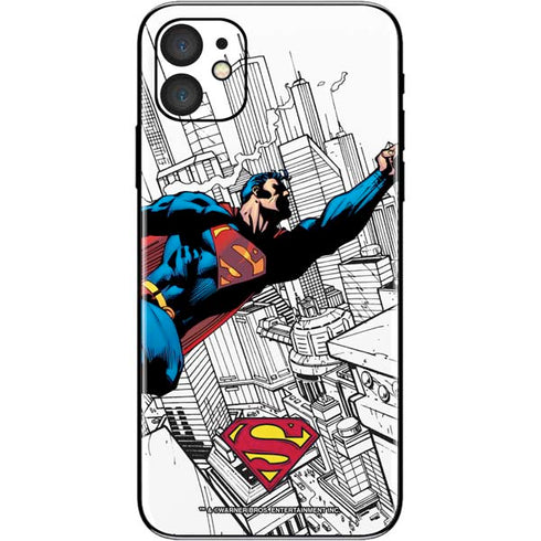 DC Comics Superman Flying Over City Pose iPhone 11 Skin